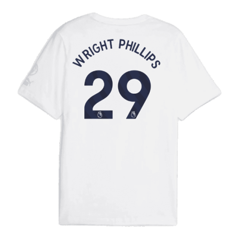 2023-2024 Man City FtblCore Graphic Tee (White) (WRIGHT PHILLIPS 29)