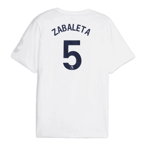 2023-2024 Man City FtblCore Graphic Tee (White) (ZABALETA 5)