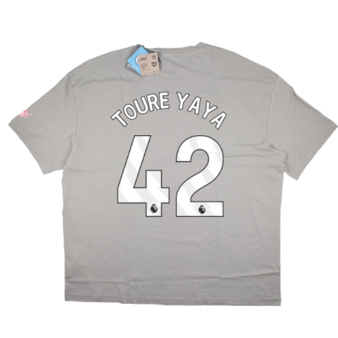 2023-2024 Man City FtblCulture Tee (Smokey Grey) (TOURE YAYA 42)