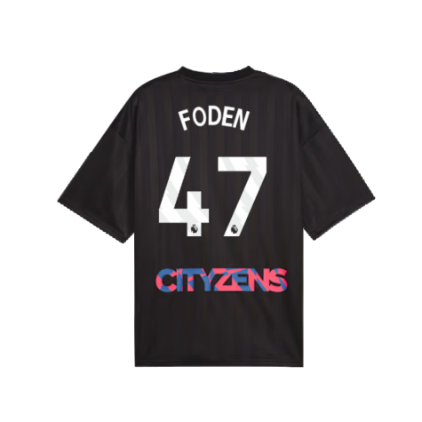 2023-2024 Man City FtblNrgy Jersey (Black) (FODEN 47)