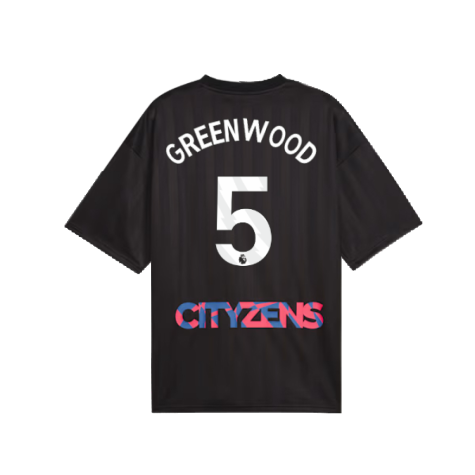 2023-2024 Man City FtblNrgy Jersey (Black) (Greenwood 5)