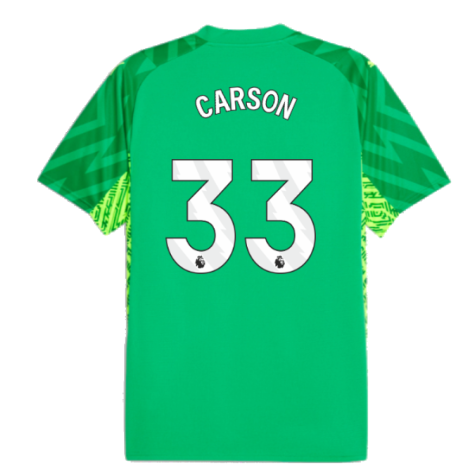 2023-2024 Man City Goalkeeper Shirt (Green) - Kids (Carson 33)