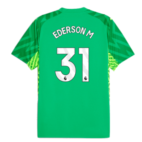 2023-2024 Man City Goalkeeper Shirt (Green) - Kids (Ederson M 31)