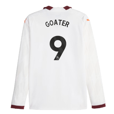 2023-2024 Man City Long Sleeve Away Shirt (GOATER 9)