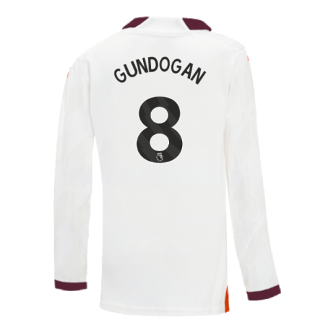 2023-2024 Man City Long Sleeve Away Shirt (Kids) (GUNDOGAN 8)