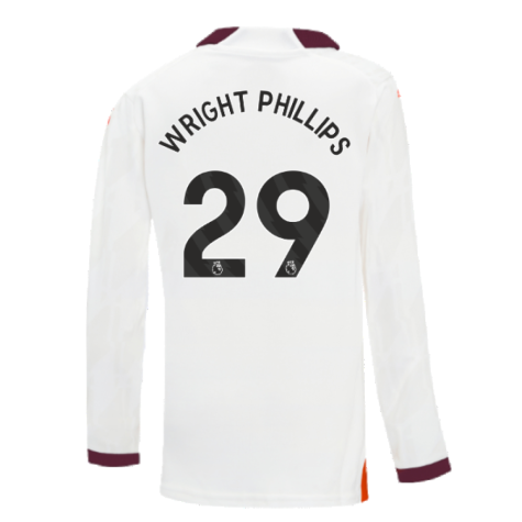 2023-2024 Man City Long Sleeve Away Shirt (Kids) (WRIGHT PHILLIPS 29)