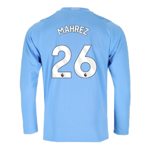 2023-2024 Man City Long Sleeve Home Shirt (MAHREZ 26)