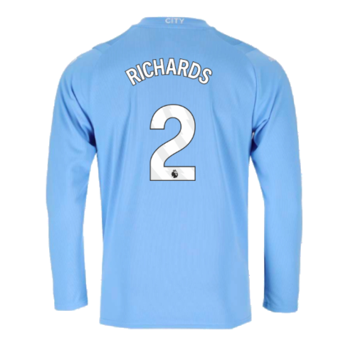 2023-2024 Man City Long Sleeve Home Shirt (RICHARDS 2)