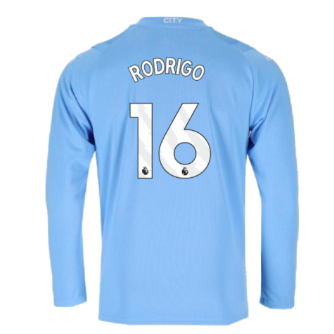 2023-2024 Man City Long Sleeve Home Shirt (RODRIGO 16)