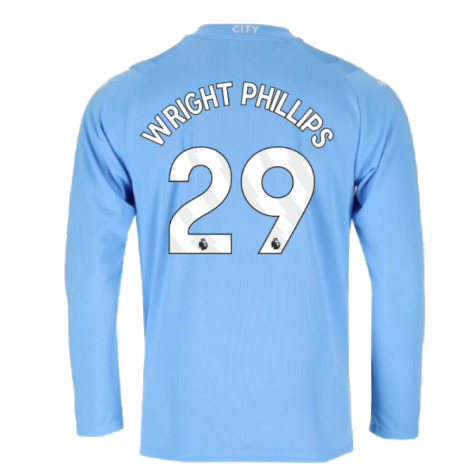 2023-2024 Man City Long Sleeve Home Shirt (WRIGHT PHILLIPS 29)