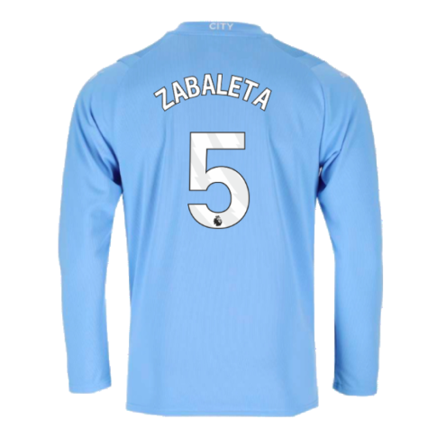 2023-2024 Man City Long Sleeve Home Shirt (ZABALETA 5)