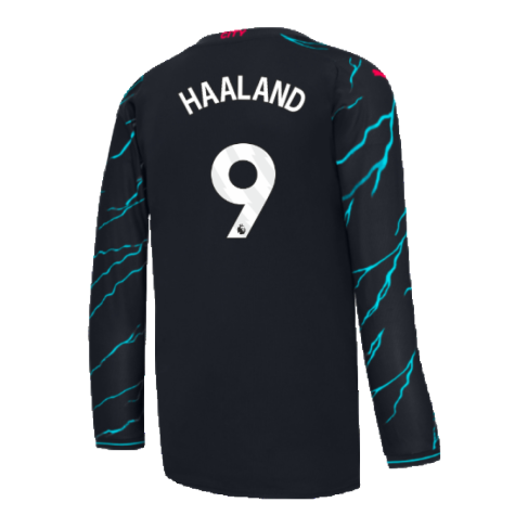 2023-2024 Man City Long Sleeve Third Shirt (HAALAND 9)