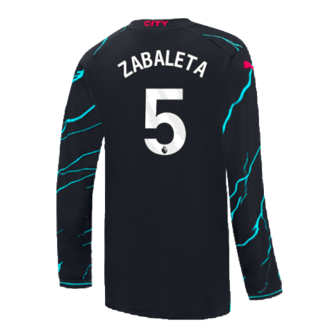 2023-2024 Man City Long Sleeve Third Shirt (Kids) (ZABALETA 5)