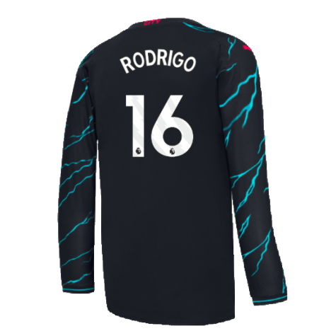 2023-2024 Man City Long Sleeve Third Shirt (RODRIGO 16)