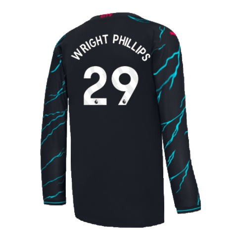 2023-2024 Man City Long Sleeve Third Shirt (WRIGHT PHILLIPS 29)