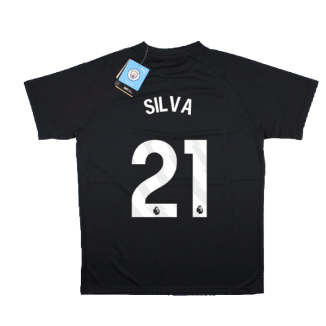 2023-2024 Man City Pre-Match Jersey (Dark Navy) - Kids (SILVA 21)