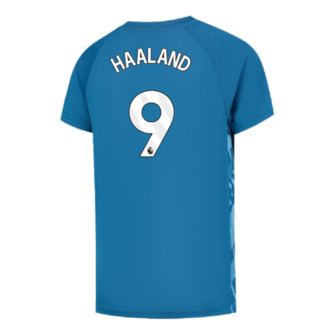 2023-2024 Man City Pre-Match Jersey (Lake Blue) - Kids (HAALAND 9)