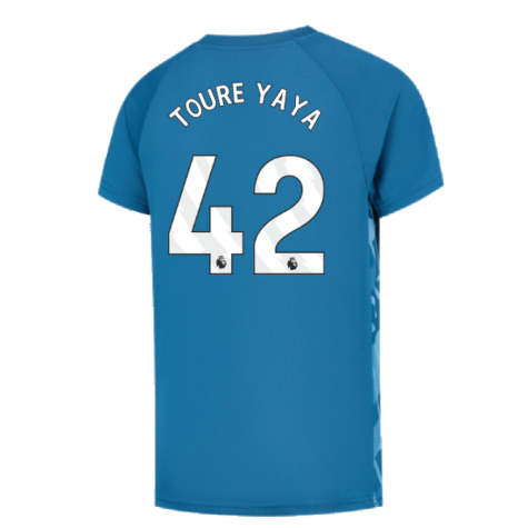 2023-2024 Man City Pre-Match Jersey (Lake Blue) (TOURE YAYA 42)