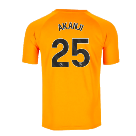 2023-2024 Man City Pre-Match Jersey (Orange) (AKANJI 25)