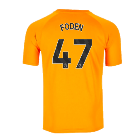 2023-2024 Man City Pre-Match Jersey (Orange) (FODEN 47)