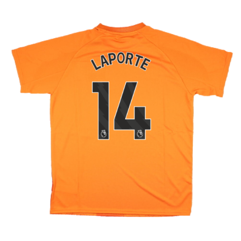 2023-2024 Man City Pre-Match Jersey (Orange) - Kids (LAPORTE 14)