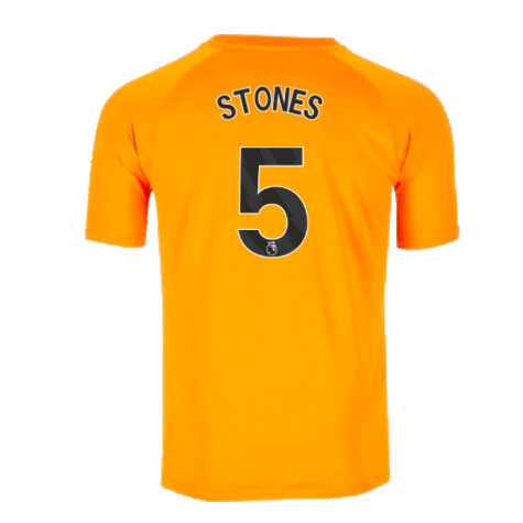 2023-2024 Man City Pre-Match Jersey (Orange) (STONES 5)