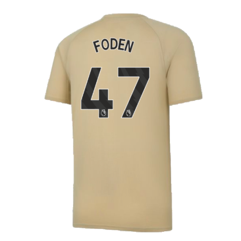 2023-2024 Man City Prematch SS Jersey (Granola) - Kids (FODEN 47)