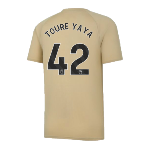 2023-2024 Man City Prematch SS Jersey (Granola) (TOURE YAYA 42)