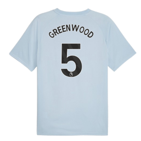 2023-2024 Man City Prematch SS Jersey (Silver Sky) (Greenwood 5)