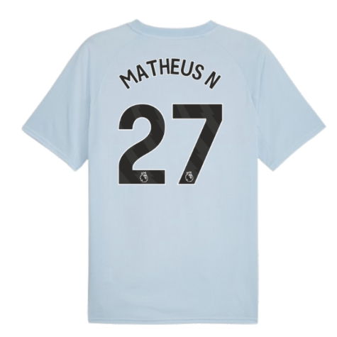 2023-2024 Man City Prematch SS Jersey (Silver Sky) (Matheus N 27)