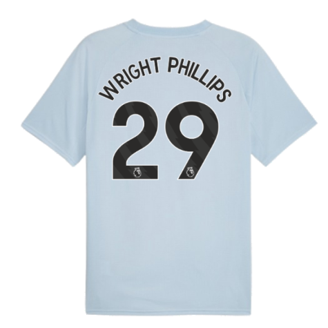 2023-2024 Man City Prematch SS Jersey (Silver Sky) (WRIGHT PHILLIPS 29)