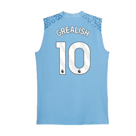 2023-2024 Man City Sleeveless Training Jersey (Light Blue) (GREALISH 10)