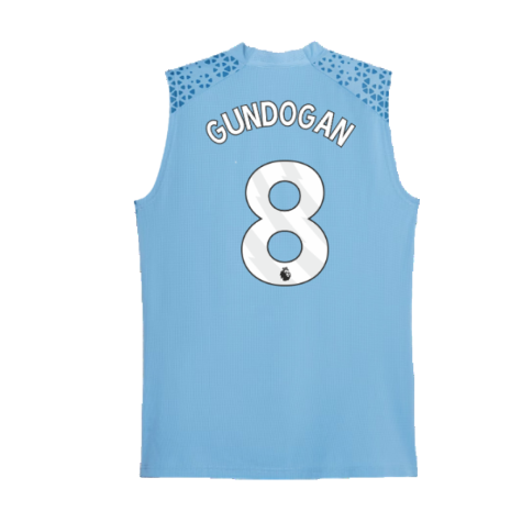 2023-2024 Man City Sleeveless Training Jersey (Light Blue) (GUNDOGAN 8)