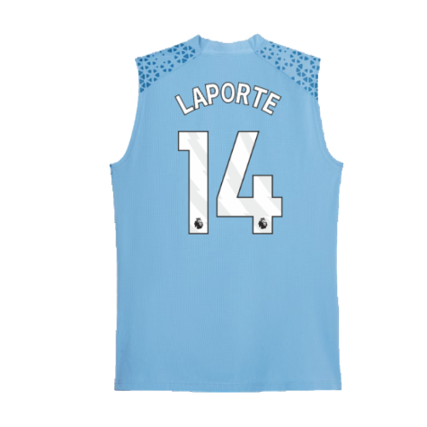 2023-2024 Man City Sleeveless Training Jersey (Light Blue) (LAPORTE 14)