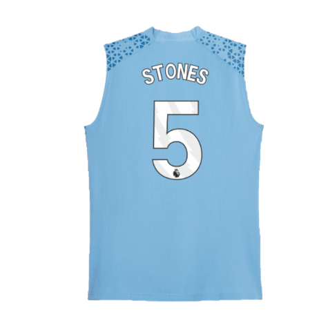 2023-2024 Man City Sleeveless Training Jersey (Light Blue) (STONES 5)