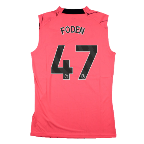 2023-2024 Man City Sleeveless Training Jersey (Sunset Glow) (FODEN 47)