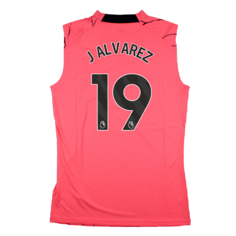 2023-2024 Man City Sleeveless Training Jersey (Sunset Glow) (J ALVAREZ 19)