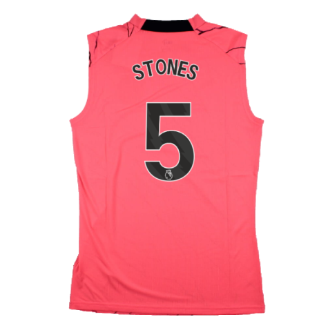 2023-2024 Man City Sleeveless Training Jersey (Sunset Glow) (STONES 5)