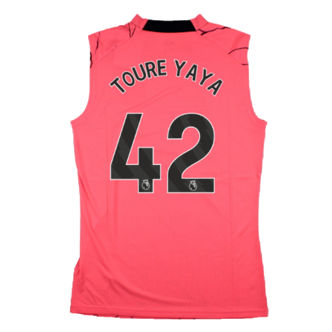 2023-2024 Man City Sleeveless Training Jersey (Sunset Glow) (TOURE YAYA 42)