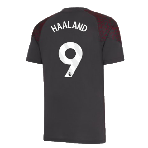 2023-2024 Man City Training Jersey (Strong Grey) (HAALAND 9)