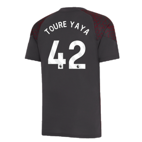 2023-2024 Man City Training Jersey (Strong Grey) - Kids (TOURE YAYA 42)