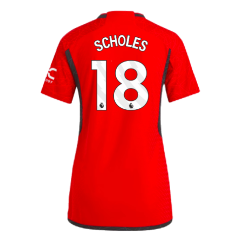 2023-2024 Man Utd Authentic Home Shirt (Ladies) (Scholes 18)