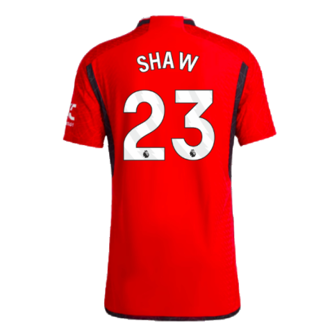 2023-2024 Man Utd Authentic Home Shirt (Shaw 23)