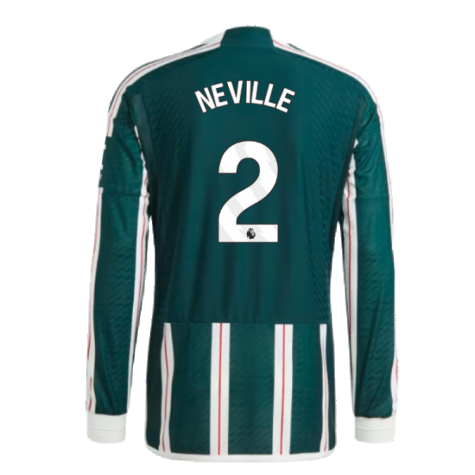 2023-2024 Man Utd Authentic Long Sleeve Away Shirt (Neville 2)