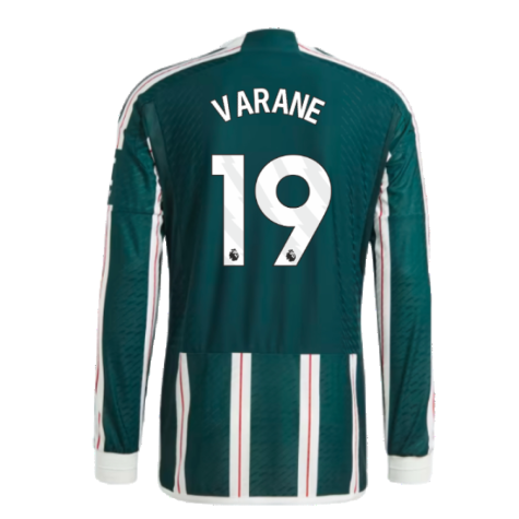 2023-2024 Man Utd Authentic Long Sleeve Away Shirt (Varane 19)