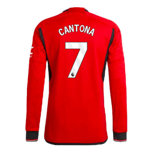 2023-2024 Man Utd Authentic Long Sleeve Home Shirt (Cantona 7)