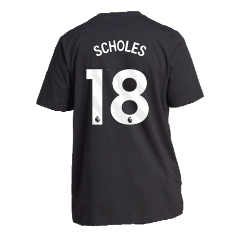 2023-2024 Man Utd DNA Graphic Tee (Black) (Scholes 18)