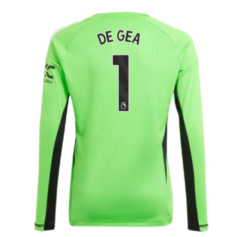 2023-2024 Man Utd Home Goalkeeper Shirt (Solar Green) - Kids (DE GEA 1)