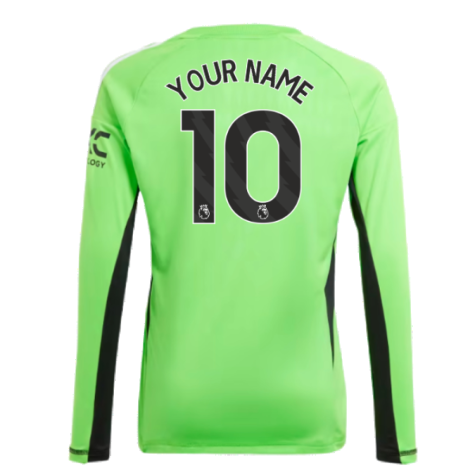 2023-2024 Man Utd Home Goalkeeper Shirt (Solar Green) - Kids (Your Name)