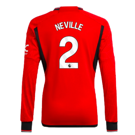 2023-2024 Man Utd Home Long Sleeve Shirt (Kids) (Neville 2)